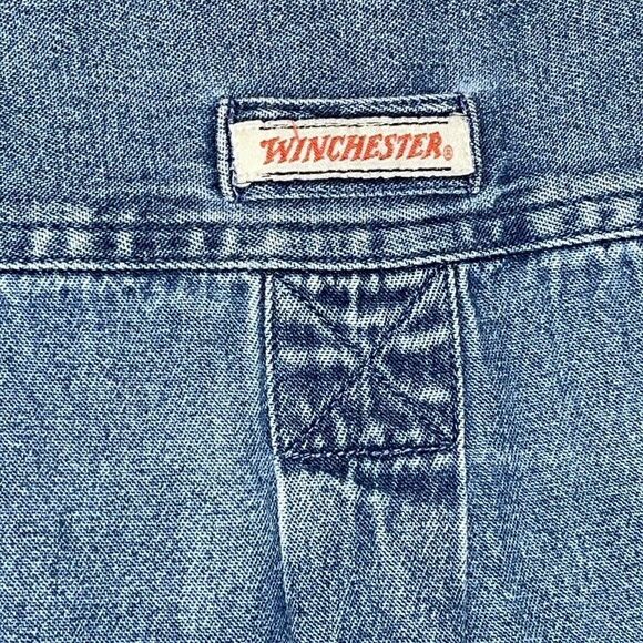VTG Winchester Denim Button Down Shirt Men’s Sz XL Blue Collared Long Sleeve - Picture 13 of 16